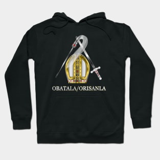 Orisha Obatala Papal Hat Silver Sword and Whisk Hoodie